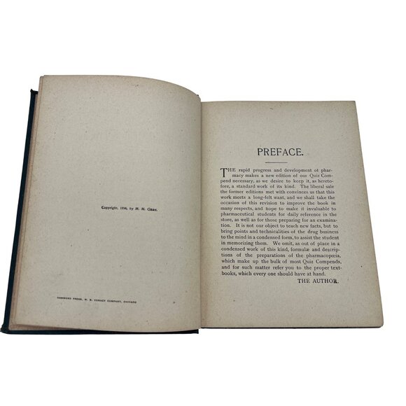 Grays Pharmaceutical Quiz Compend Hardcover Book 1896 12th Ed H.C. Gray Vintage - Picture 4 of 11